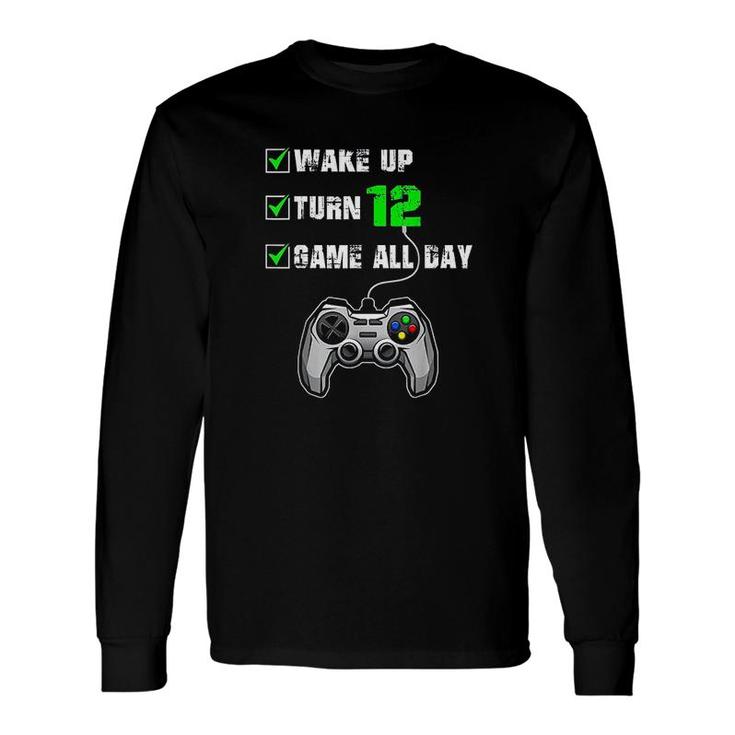 12th Birthday Gamer Level 12 Unlocked Gamer Birthday Long Sleeve T-Shirt