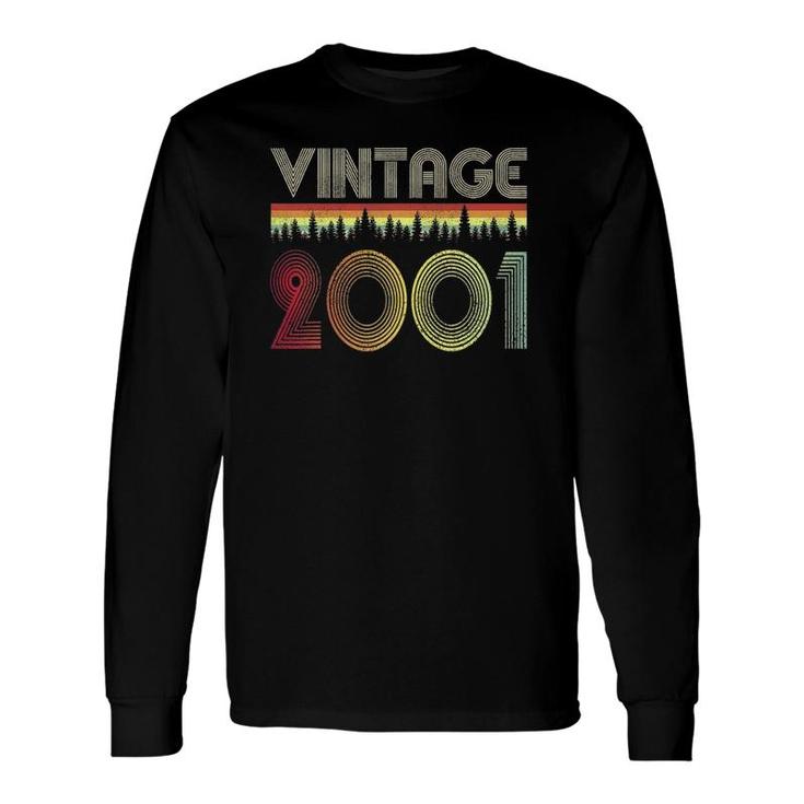 2001 20Th Birthday Vintage Retro Happy 20 Years Old Long Sleeve T-Shirt