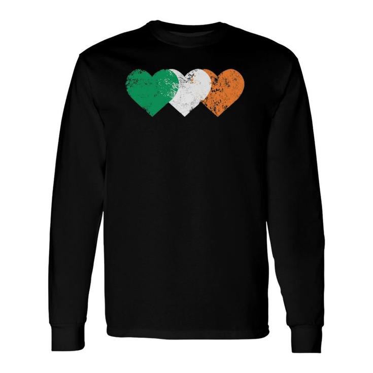 3 Hearts Ireland Flag St Patricks Day Irish Flags Long Sleeve T-Shirt T-Shirt