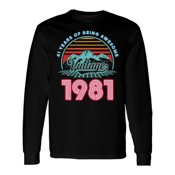 41 Years Old Retro 80S Style 41St Birthday Born In 1981 Long Sleeve T-Shirt