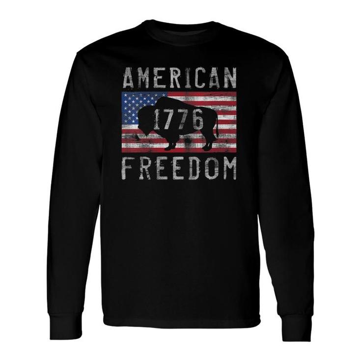 4Th Of July American Freedom Buffalo 1776 Graphic Long Sleeve T-Shirt T-Shirt