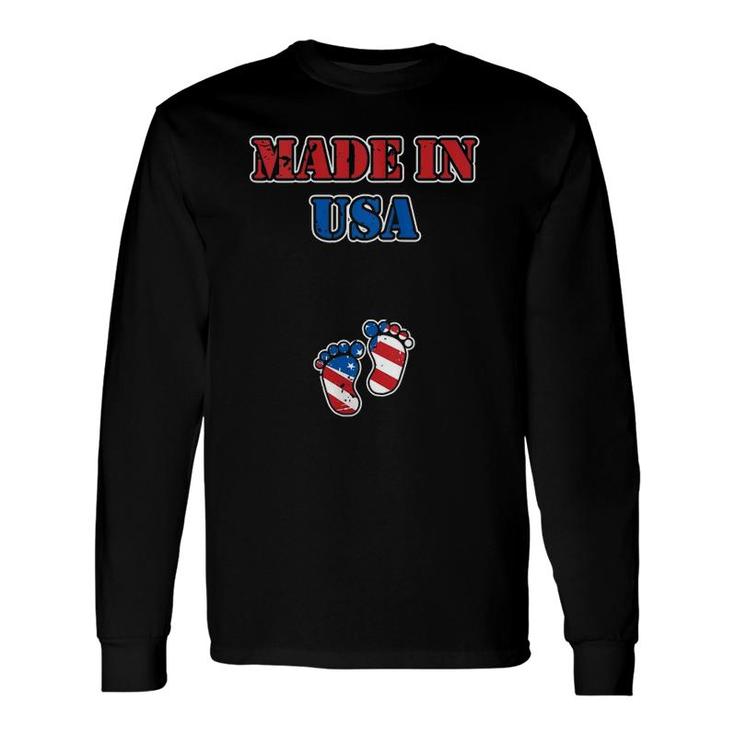 4Th Of July Pregnancy Announcement Baby Made In Usa Long Sleeve T-Shirt T-Shirt
