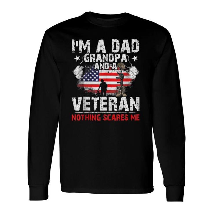 4Th Of July Usa Flag I'm A Dad Grandpa And A Veteran Long Sleeve T-Shirt T-Shirt