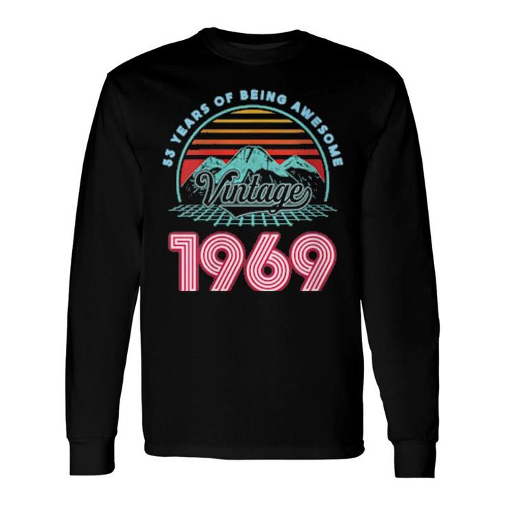 53 Years Old Retro 80S Style 53Rd Birthday Born In 1969 Long Sleeve T-Shirt