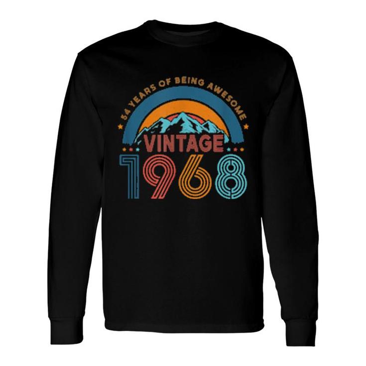 54 Years Old Retro 80S Style 54Th Birthday Born In 1968 Long Sleeve T-Shirt