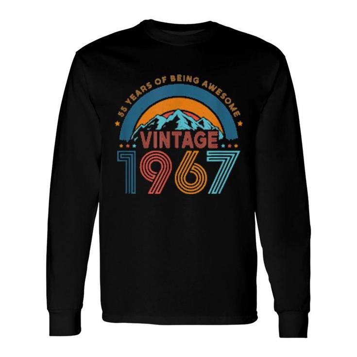 55 Years Old Retro 80S Style 55Th Birthday Born In 1967 Long Sleeve T-Shirt