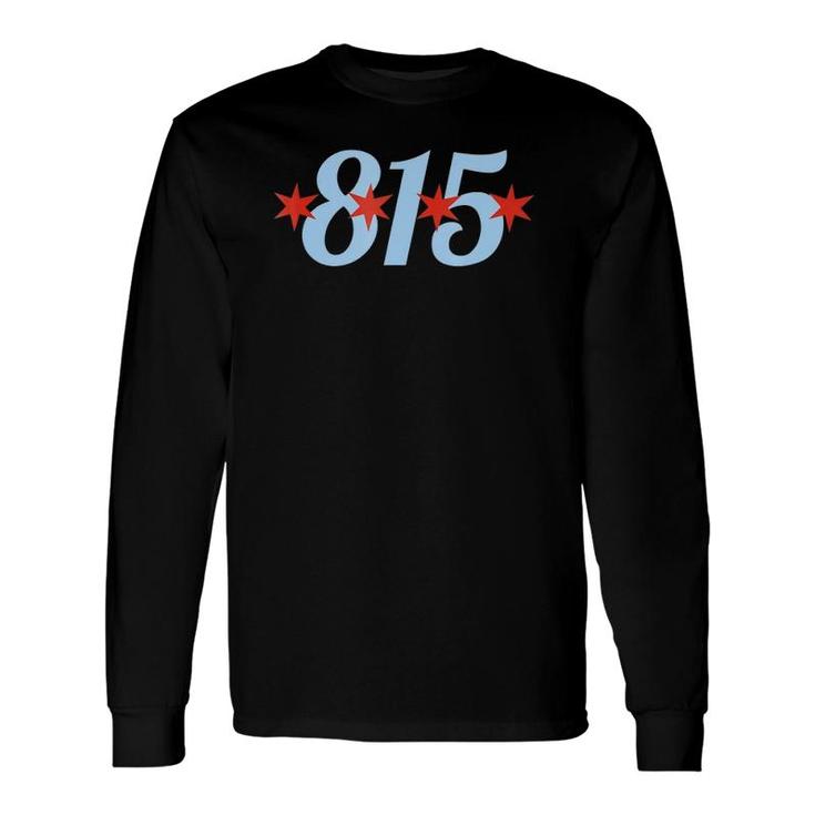 815 Area Code Chicago Illinois Flag Suburbs Long Sleeve T