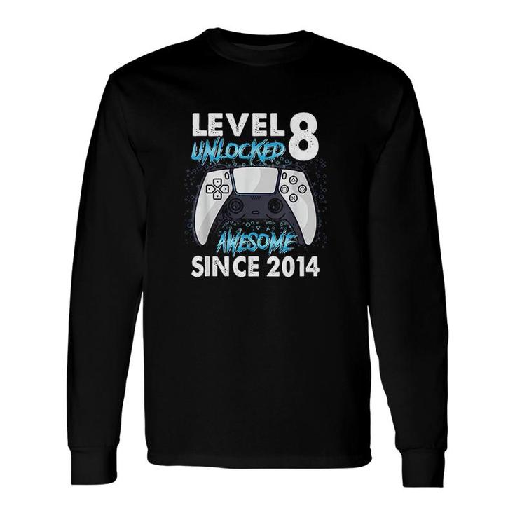 8th Birthday Boys Level 8 Unlocked Awesome 2014 Gamer Long Sleeve T-Shirt