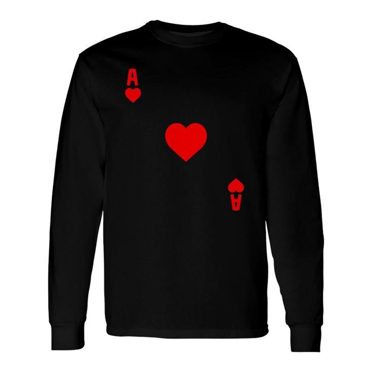 Ace Of Hearts Cards Deck Halloween Costume Long Sleeve T-Shirt T-Shirt