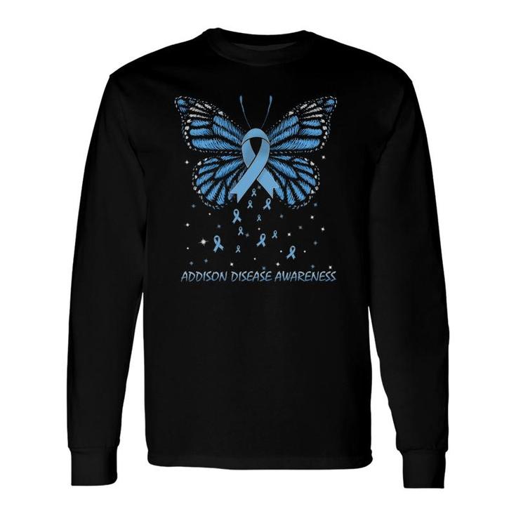 Addison Disease Awareness Butterfly Long Sleeve T-Shirt T-Shirt