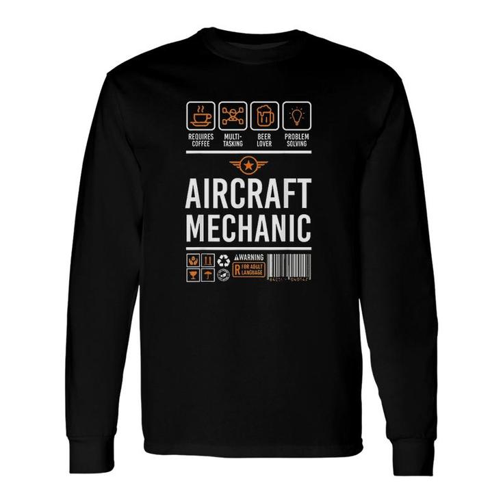 Aircraft Mechanic Cute Aircraft Work Long Sleeve T-Shirt