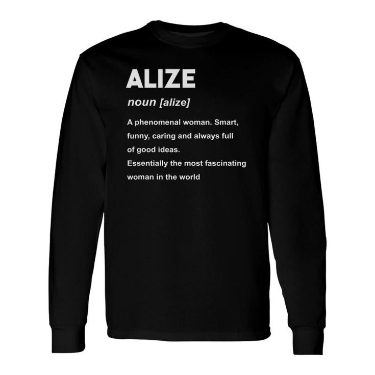 Alize Name Definition Name Long Sleeve T-Shirt T-Shirt