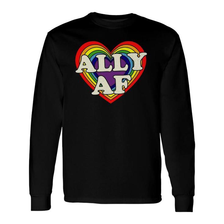 Ally Af Gay Pride Month Lgbt Heart Rainbow Long Sleeve T-Shirt T-Shirt