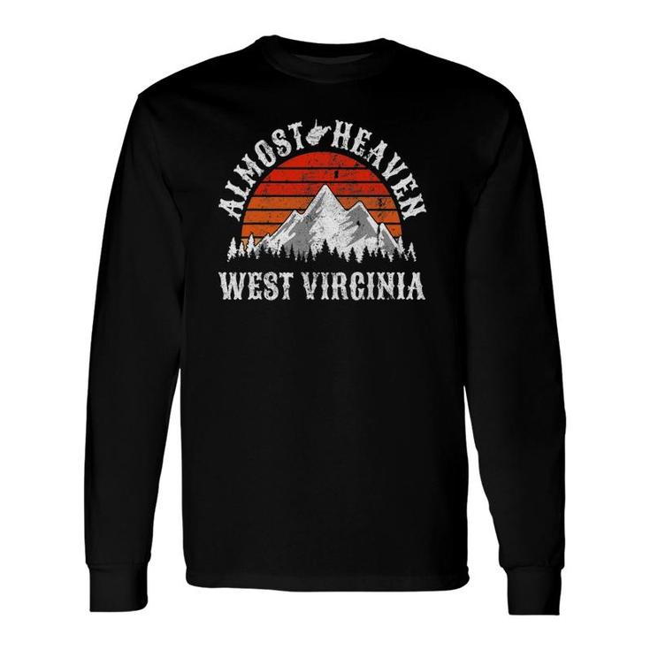 Almost Heaven West Virginia Mountains Retro Sunset Vintage Long Sleeve T-Shirt T-Shirt
