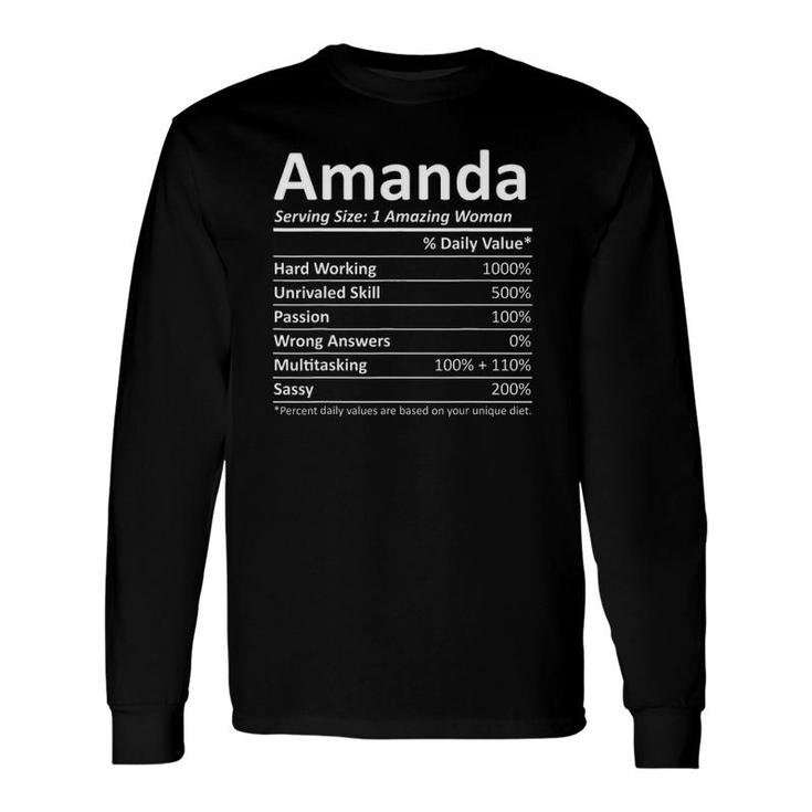 Amanda Nutrition Personalized Name Christmas Idea Long Sleeve T-Shirt T-Shirt