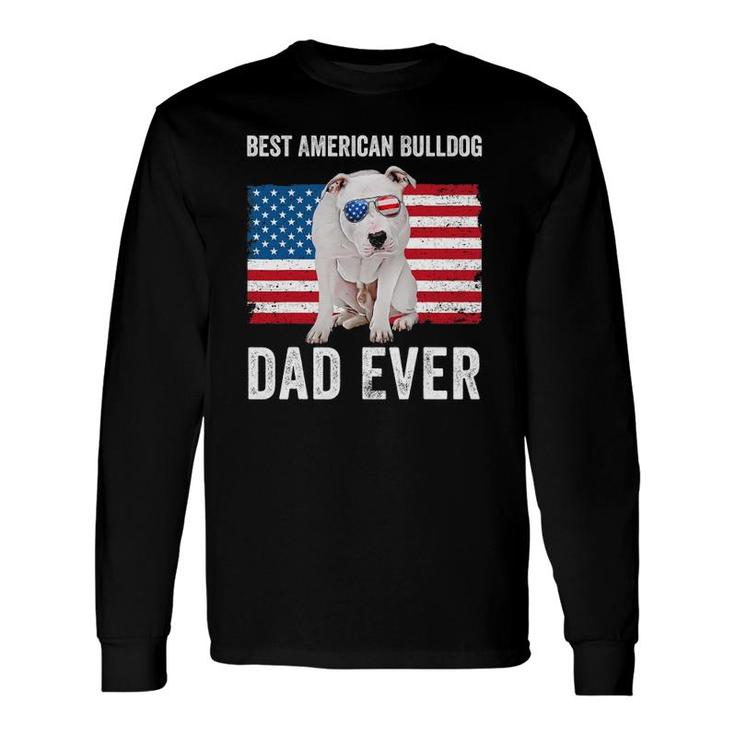 American Bulldog Dad American Flag Dog Lover Owner Long Sleeve T-Shirt T-Shirt