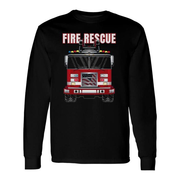 American Fire Rescue Firefighter Department Truck Fireman Long Sleeve T-Shirt T-Shirt