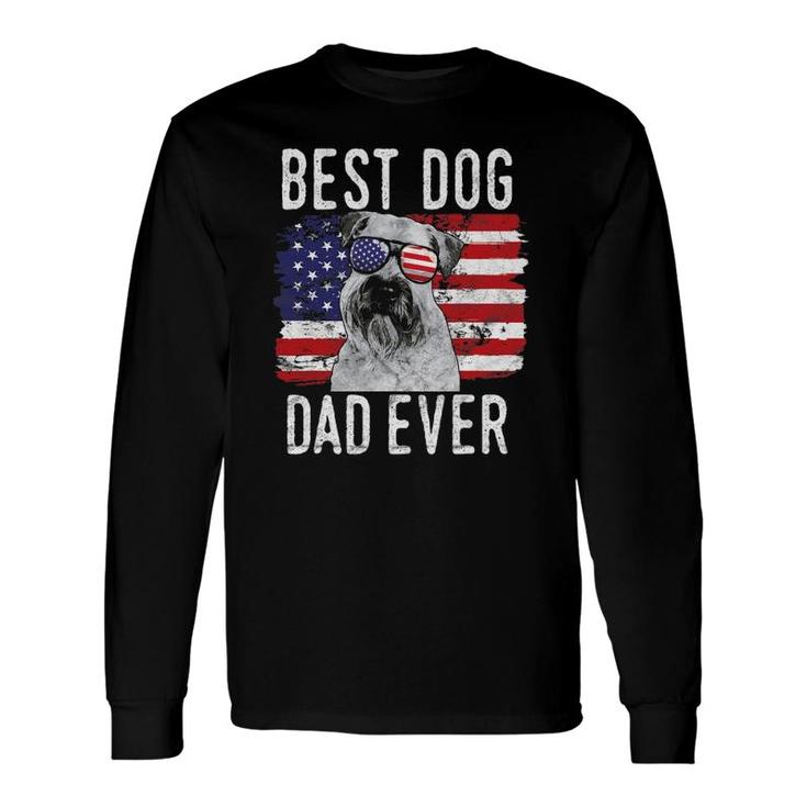 American Flag Best Dog Dad Ever Soft Coated Wheaten Terrier Long Sleeve T-Shirt T-Shirt