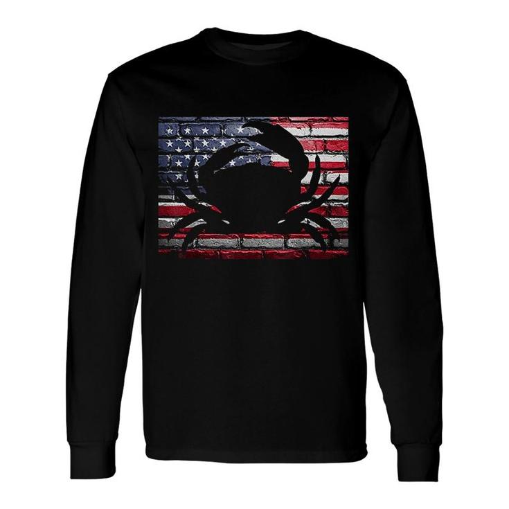 American Flag Crab Crabbing Fishing Long Sleeve T-Shirt T-Shirt