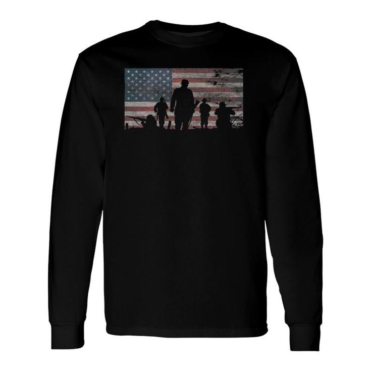 American Flag Military Veteran Appreciation Long Sleeve T-Shirt T-Shirt