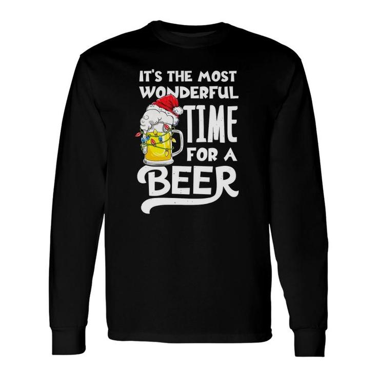 American Santa Claus It's The Most Wonderful Time For A Beer Long Sleeve T-Shirt T-Shirt
