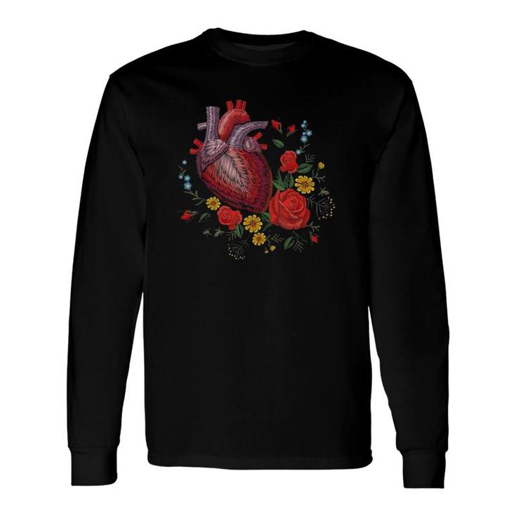 Anatomical Heart And Flowers Show Your Love Version Long Sleeve T-Shirt T-Shirt