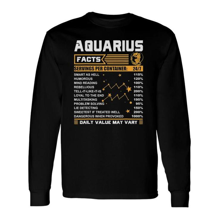 Aquarius Facts Zodiac Aquarius Birthday Long Sleeve T-Shirt T-Shirt