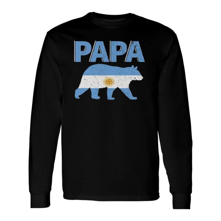 Argentina Flag Papa Bear Argentinian Dad Father's Day Long Sleeve T-Shirt T-Shirt