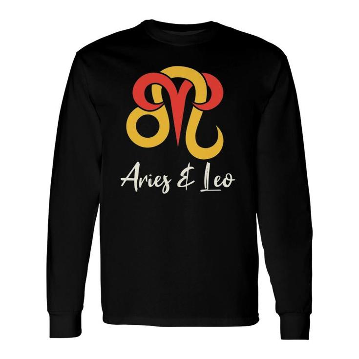 Aries And Leo Couple Zodiac Relationship Horoscope Long Sleeve T-Shirt T-Shirt