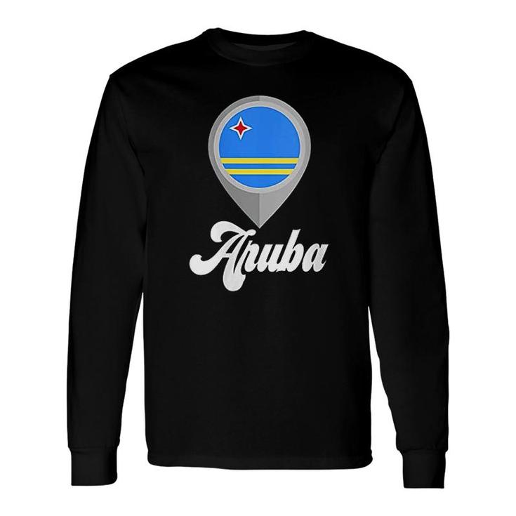 Aruba Flag Pin I Love Aruba Travel Long Sleeve T-Shirt