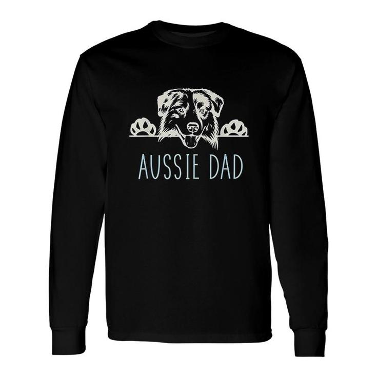 Aussie Dad With Australian Shepherd Long Sleeve T-Shirt T-Shirt