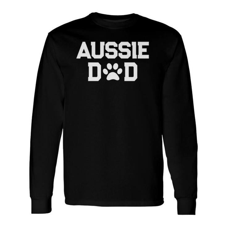 Aussie Dad Paw Print Australian Shepherd Dog Owner Long Sleeve T-Shirt T-Shirt