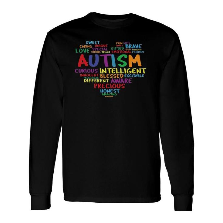 Autism Awareness Month Rainbow Heart Long Sleeve T-Shirt T-Shirt