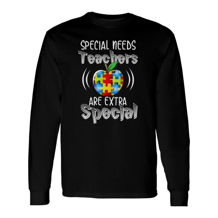Autism Awareness Teachers Are Special Cute Apple Puzzle Long Sleeve T-Shirt T-Shirt