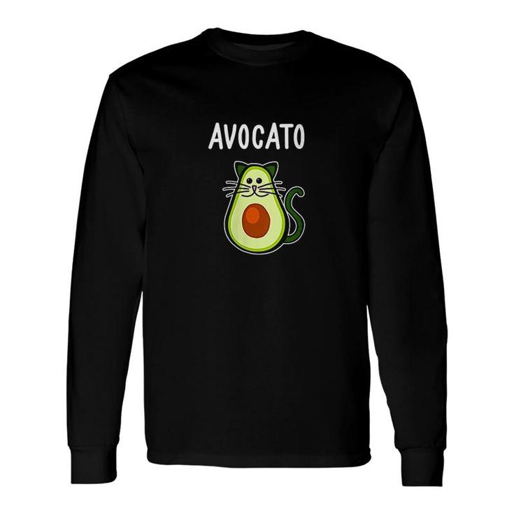 Avocato Cute Avocado Cat Long Sleeve T-Shirt T-Shirt