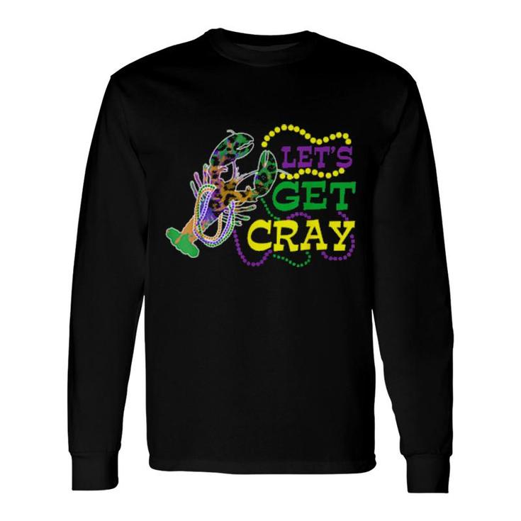 Beads Bling Let's Get Cray Dabbing Crawfish Mardi Gras 2022 Long Sleeve T-Shirt T-Shirt