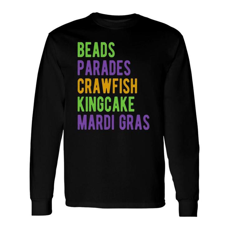 Boob Mardi Gras Beads Boobs Outline Boob Long Sleeve T-Shirt T