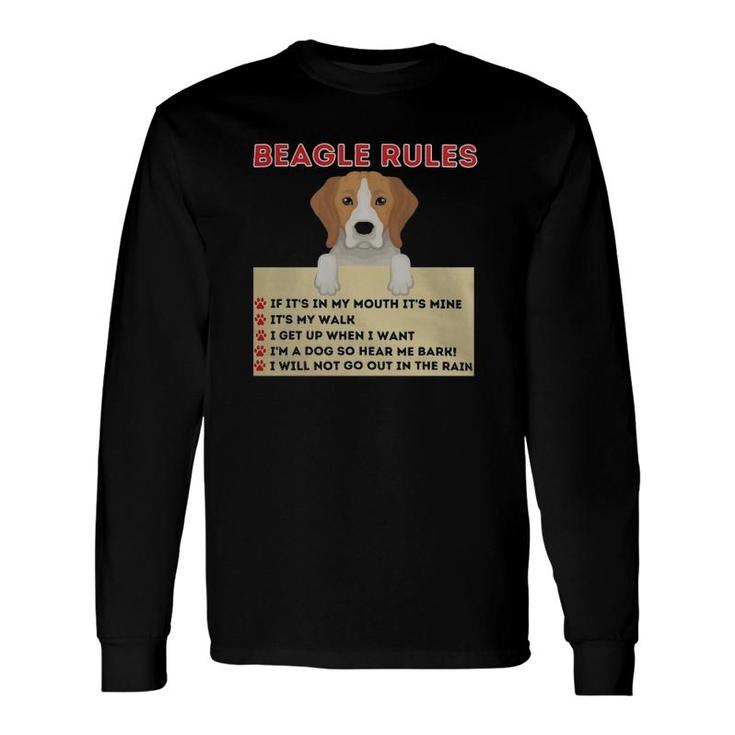 Beagle Rules For Owner Beagle Dog Lover Pet Owner Long Sleeve T-Shirt T-Shirt