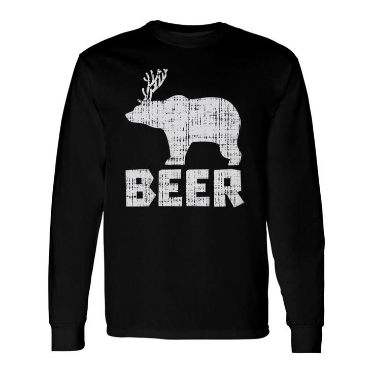 Bear Deer Beer Drinking Hunting Camping Dad Uncle Long Sleeve T-Shirt T-Shirt