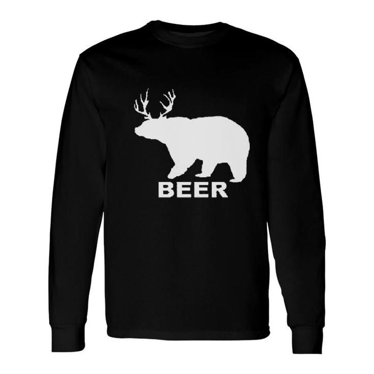 Bear Deer Beer Drinking Long Sleeve T-Shirt