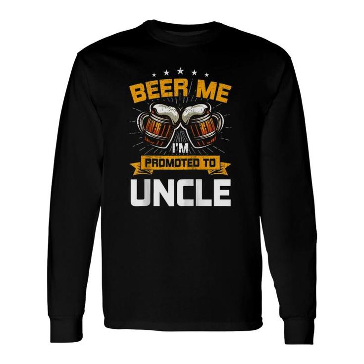 Beer Me I'm Promoted To Uncle Gender Reveal Party Raglan Baseball Tee Long Sleeve T-Shirt T-Shirt