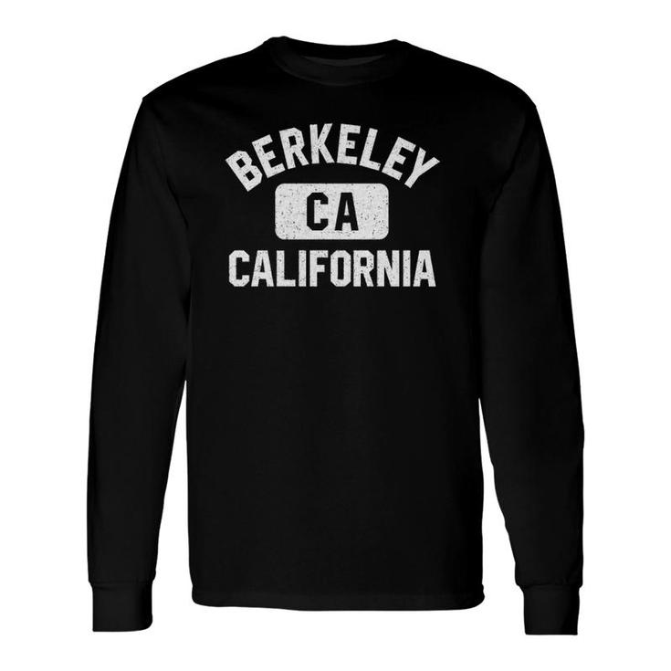 Berkeley Ca California Gym Style Distressed White Print Long Sleeve T-Shirt