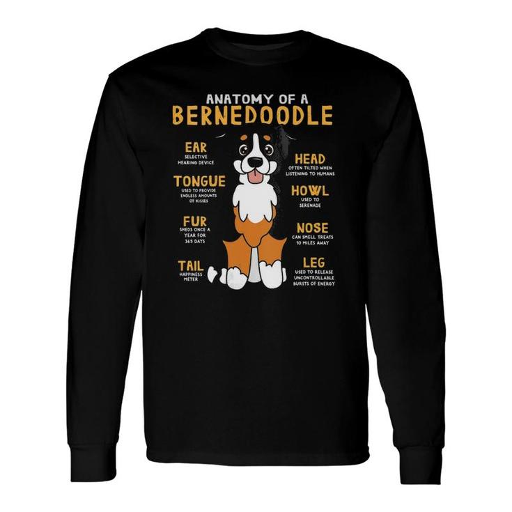 Bernedoodle Anatomy Dog Mom Dad V-Neck Long Sleeve T-Shirt T-Shirt