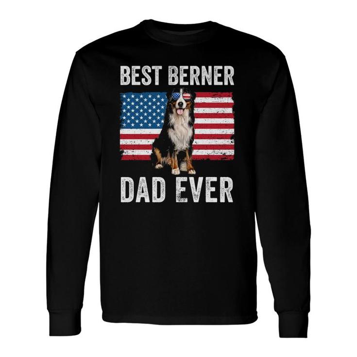 Berner Dad American Flag Dog Lover Owner Bernese Mountain Long Sleeve T-Shirt T-Shirt