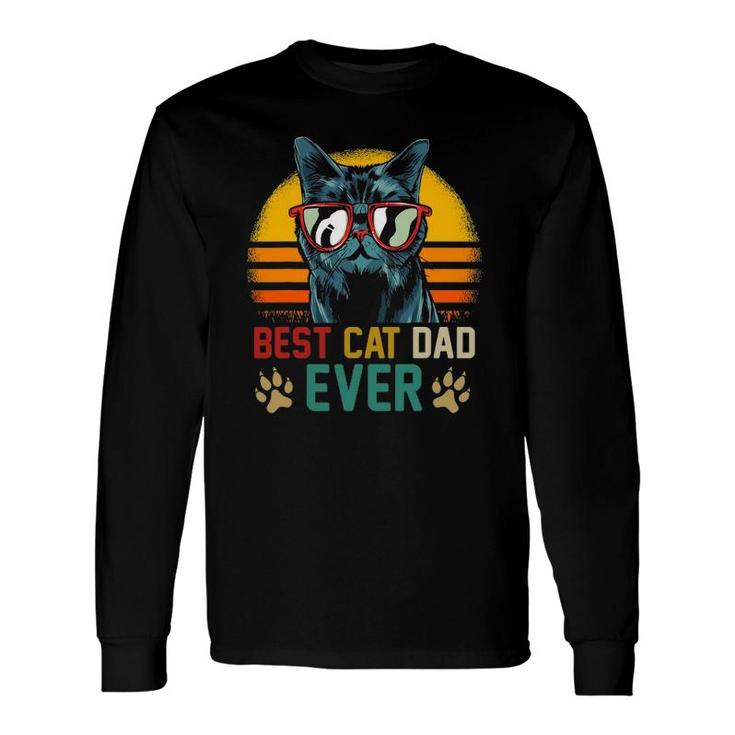 Best Cat Dad Ever Vintage Cat Daddy Fathers Day Long Sleeve T-Shirt T-Shirt