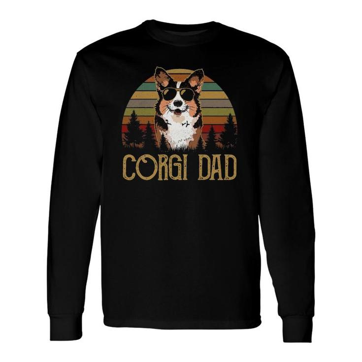 Best Corgi Dad Ever Retro Vintage Corgi Dad Father's Day Long Sleeve T-Shirt T-Shirt