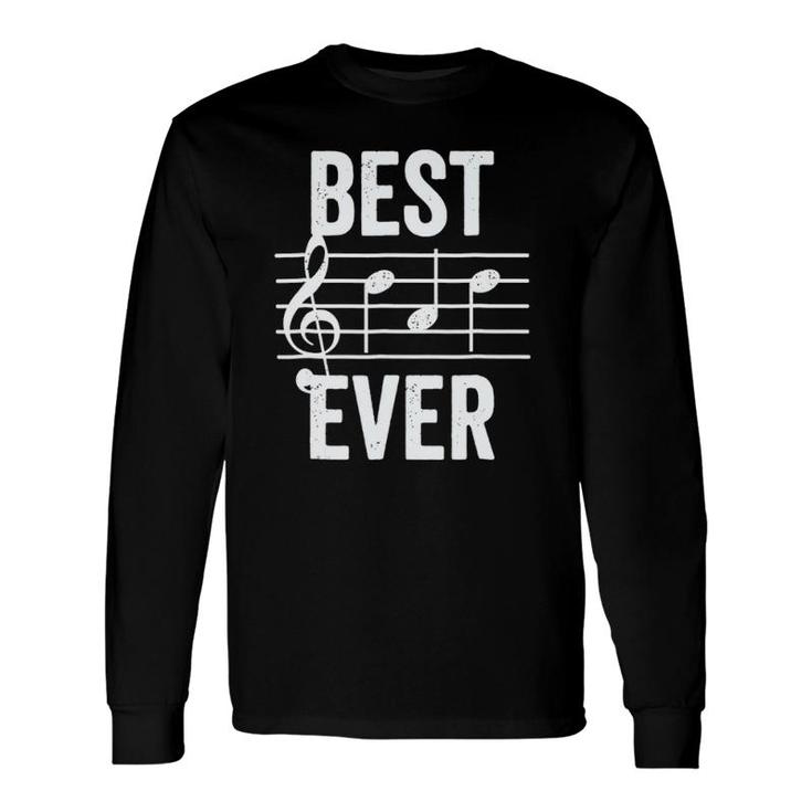 Best Dad Ever Music Note Bold Condensed Dark Long Sleeve T-Shirt T-Shirt