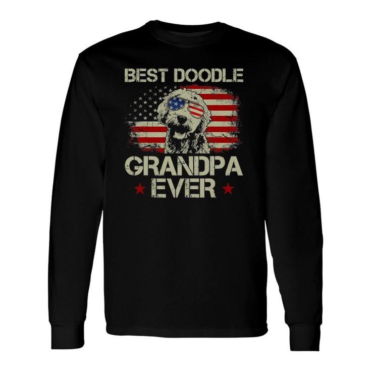 Best Doodle Grandpa Ever Goldendoodle 4Th Of July Long Sleeve T-Shirt T-Shirt
