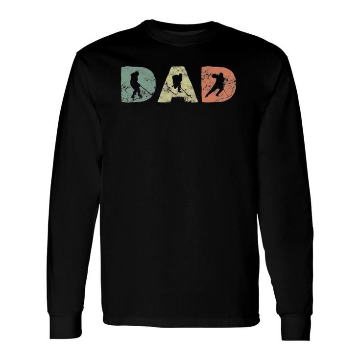 Best Hockey Dad Vintage Sports Hockey Game Lover Father Long Sleeve T-Shirt T-Shirt