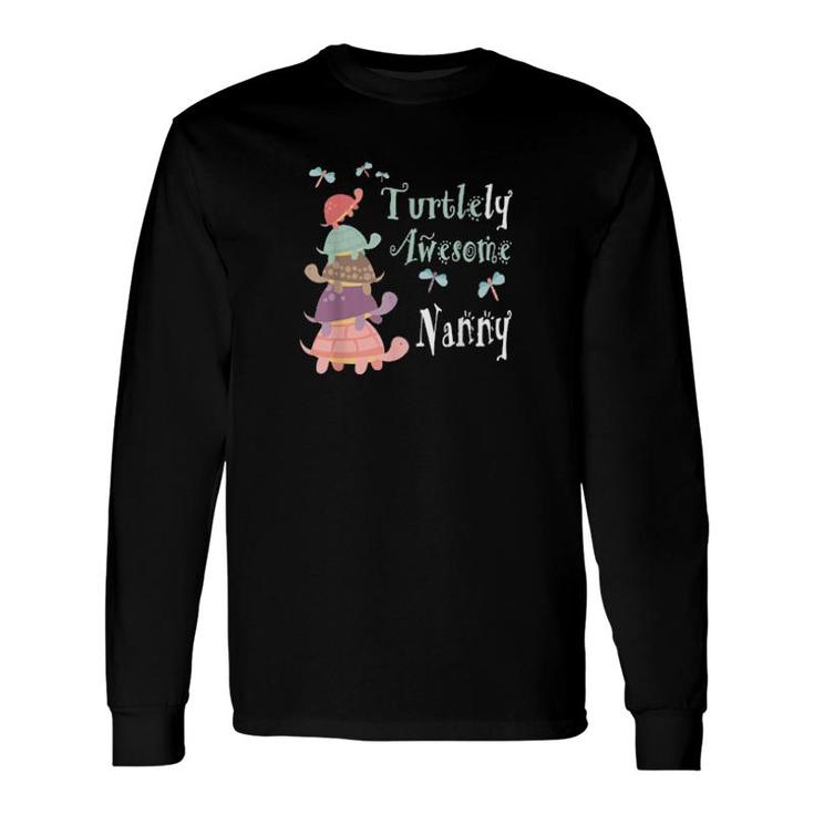 Best Nanny Ever Whimsical Nanny With Cute Turtles Long Sleeve T-Shirt